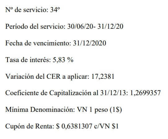 aviso de pago del discount en pesos